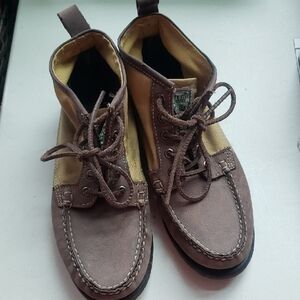 Filson Sebago Boots Tin Cloth Mens 7.5 Brown Tan Unisex Gorpcore Rugged Outdoor